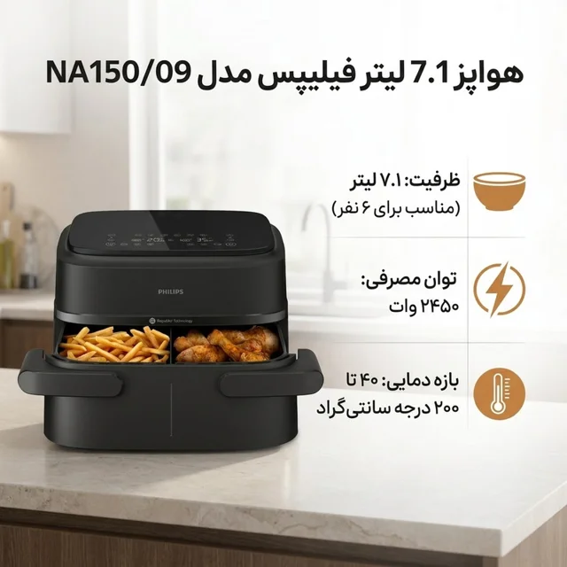 هواپز 7.1 لیتر فیلیپس مدل NA150/09 101516220